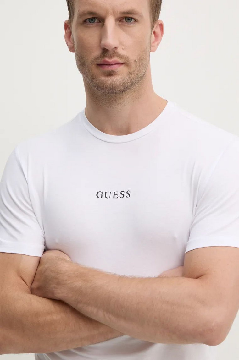 Guess t-shirt JOE męski kolor biały z nadrukiem U4BM11.K6YW1