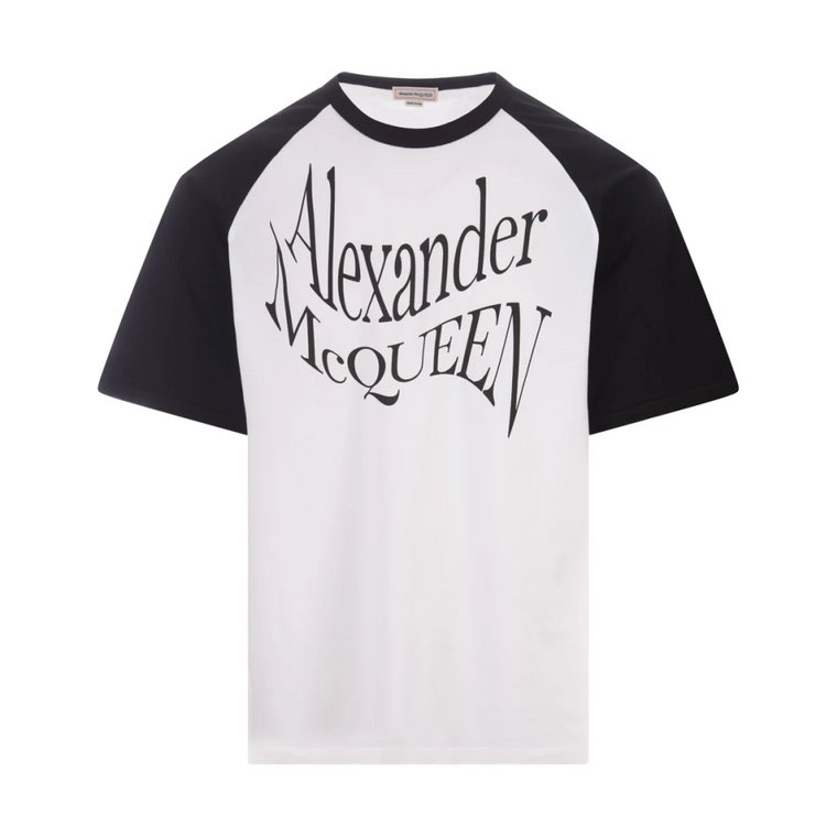 Zniekształcony Logo T-shirt z okrągłym dekoltem Alexander McQueen
