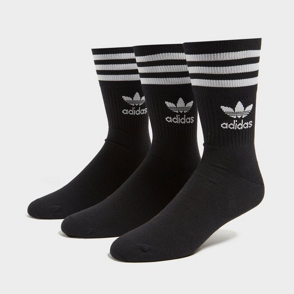 ADIDAS 3 PACK SOLID MID CREW SOCKS