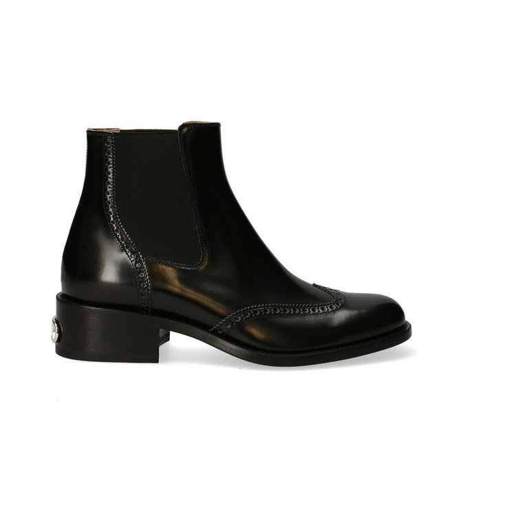 Klasyczne czarne skórzane buty Chelsea Fendi