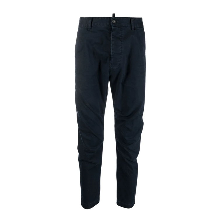 Spodnie Slim-Fit z Mocnej Bawełny w Kolorze Północnej Nocy Dsquared2