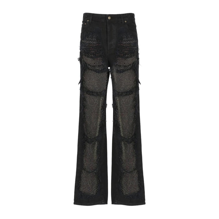 Czarne bawełniane jeansy z wkładkami kryształów Darkpark