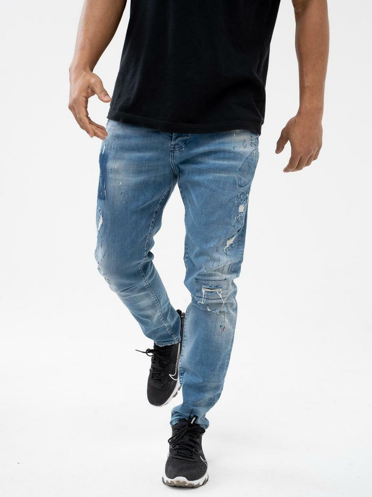 Spodnie Jeansowe Z Uszkodzeniami Breezy Wreck Sprane Niebieskie