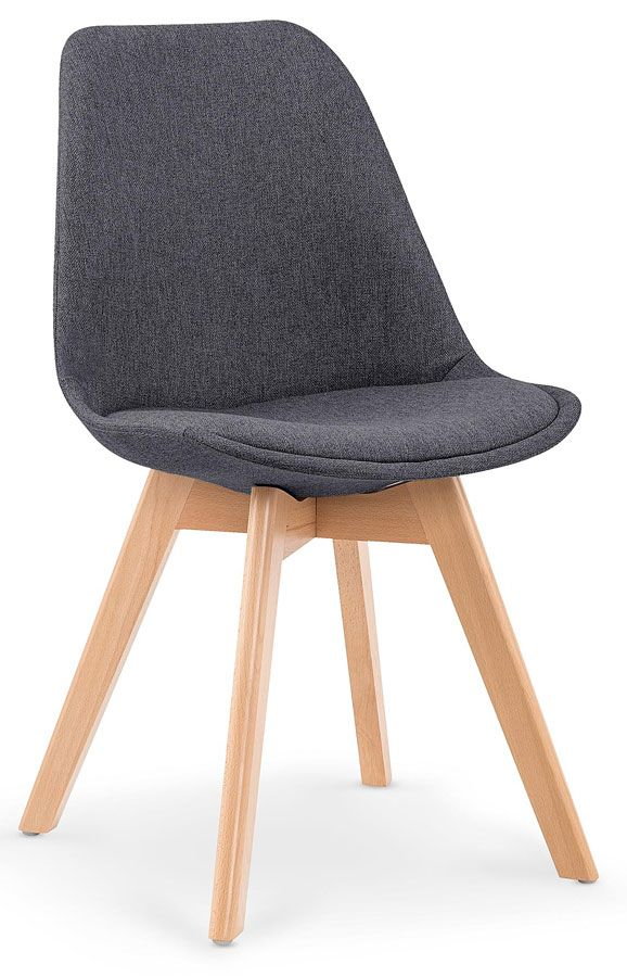 Stylowe tapicerowane krzesło drewniane ciemny popiel - Nives