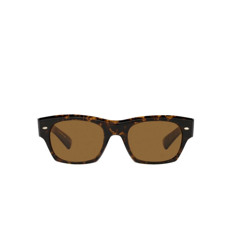 Brązowe okulary przeciwsłoneczne w kształcie kwadratu z lustrzanymi soczewkami Oliver Peoples