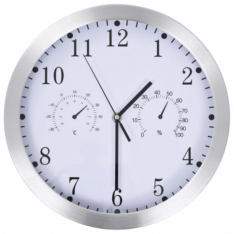 Zegar ścienny z higrometrem i termometrem, 30 cm, biały kod: V-50623