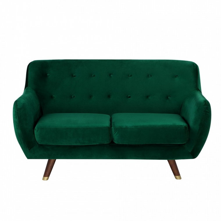 Sofa 2-osobowa welurowa zielona BODO kod: 4251682214803