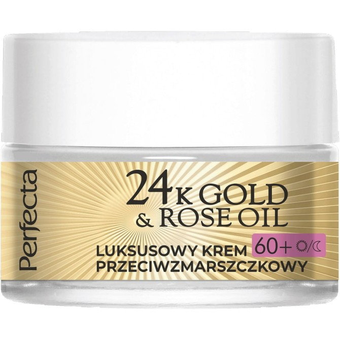 Perfecta 24K Gold &amp; Rose Oil luksusowy krem przeciwzmarszczkowy na dzień i na noc 60+ 50ml
