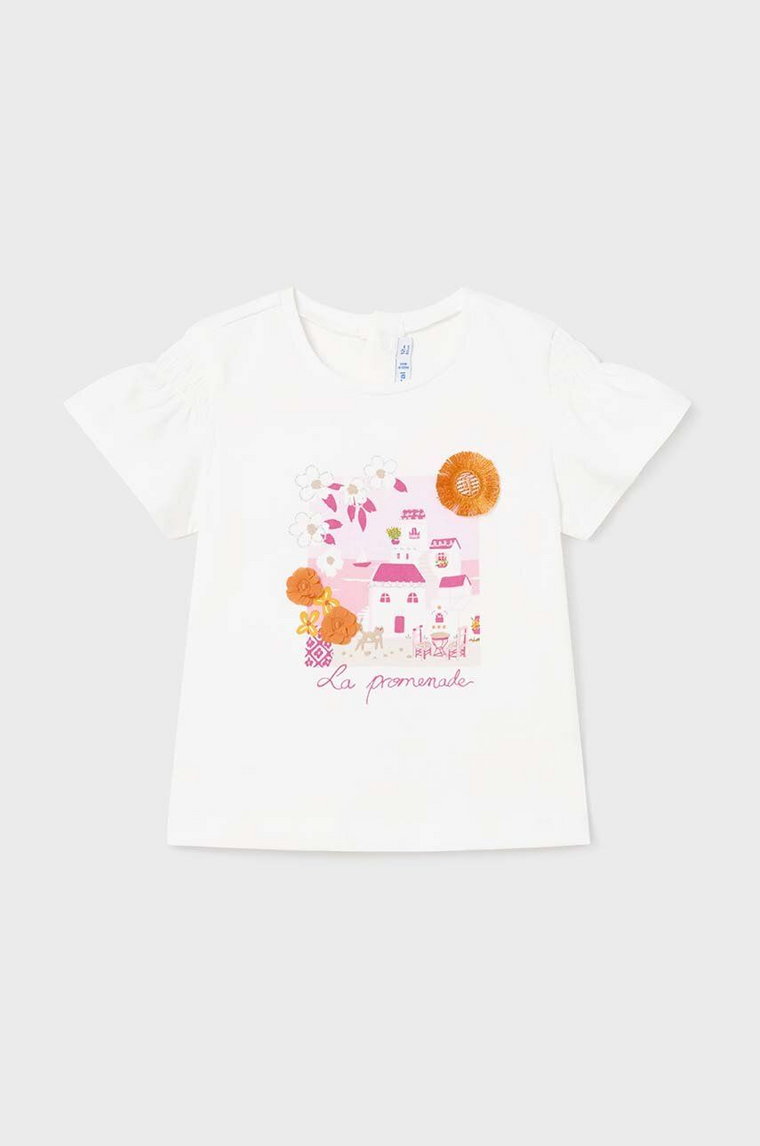 Mayoral t-shirt niemowlęcy kolor beżowy