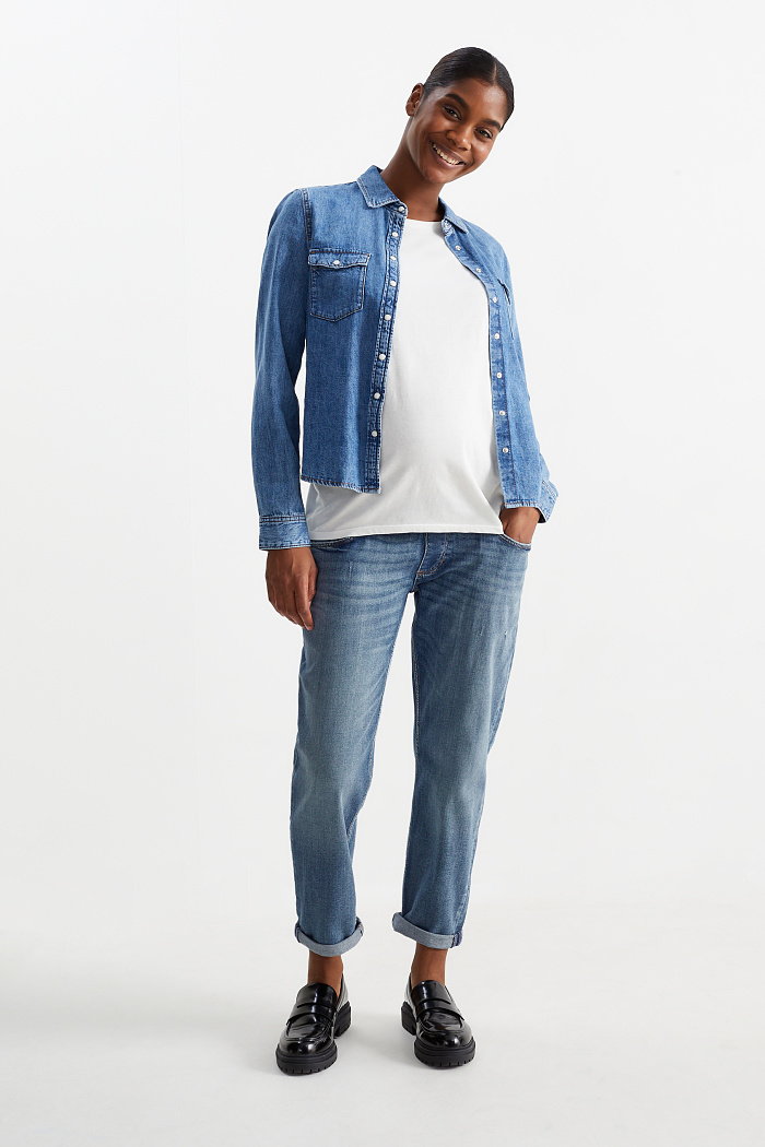 C&A Dżinsy ciążowe-tapered jeans-LYCRA, Niebieski, Rozmiar: 34