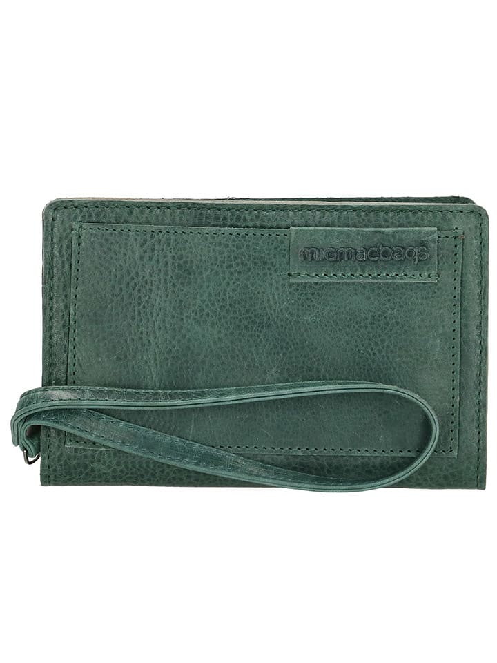 micmacbags Skórzany placak w kolorze zielonym - 16 x 10,5 x 2,5 cm