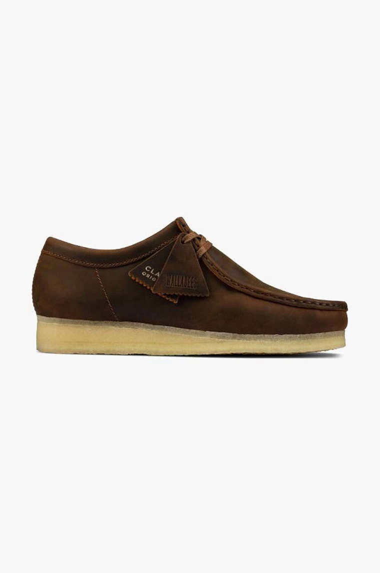 Clarks Originals mokasyny skórzane Wallabee kolor brązowy 26156605