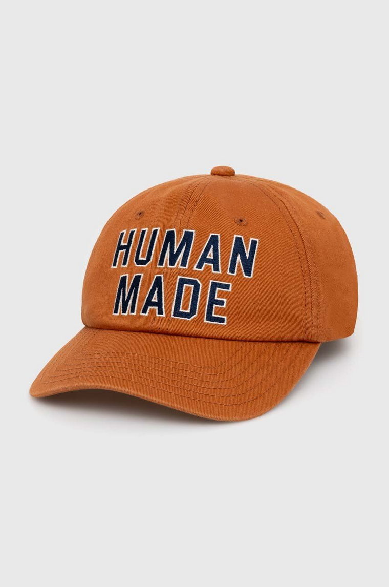 Human Made czapka z daszkiem bawełniana 6 Panel Cap kolor brązowy z aplikacją HM27GD012