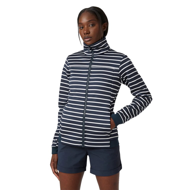 Damski polar Helly Hansen Crew Fleece Jacket navy stripe - S