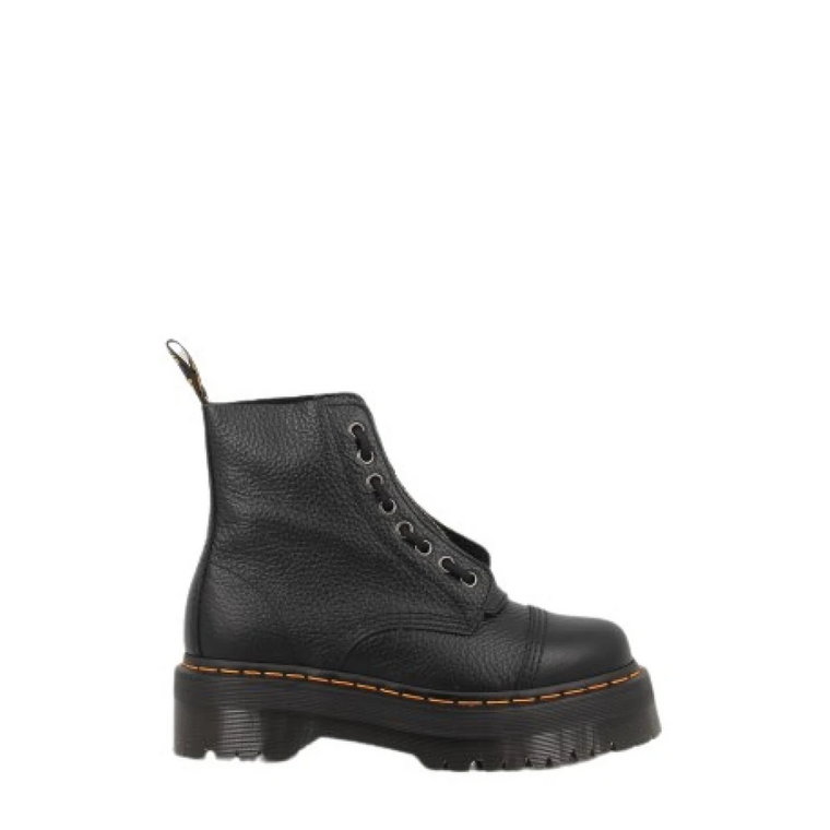 Czarne Buty na Platformie z Zamkiem Dr. Martens