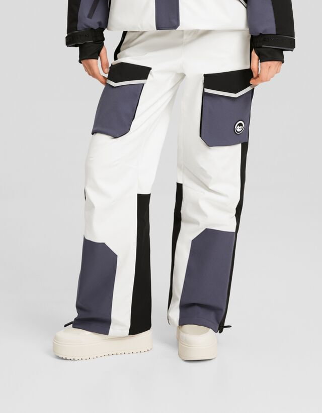 Bershka Techniczne Spodnie Ski Collection Kobieta M Czarny