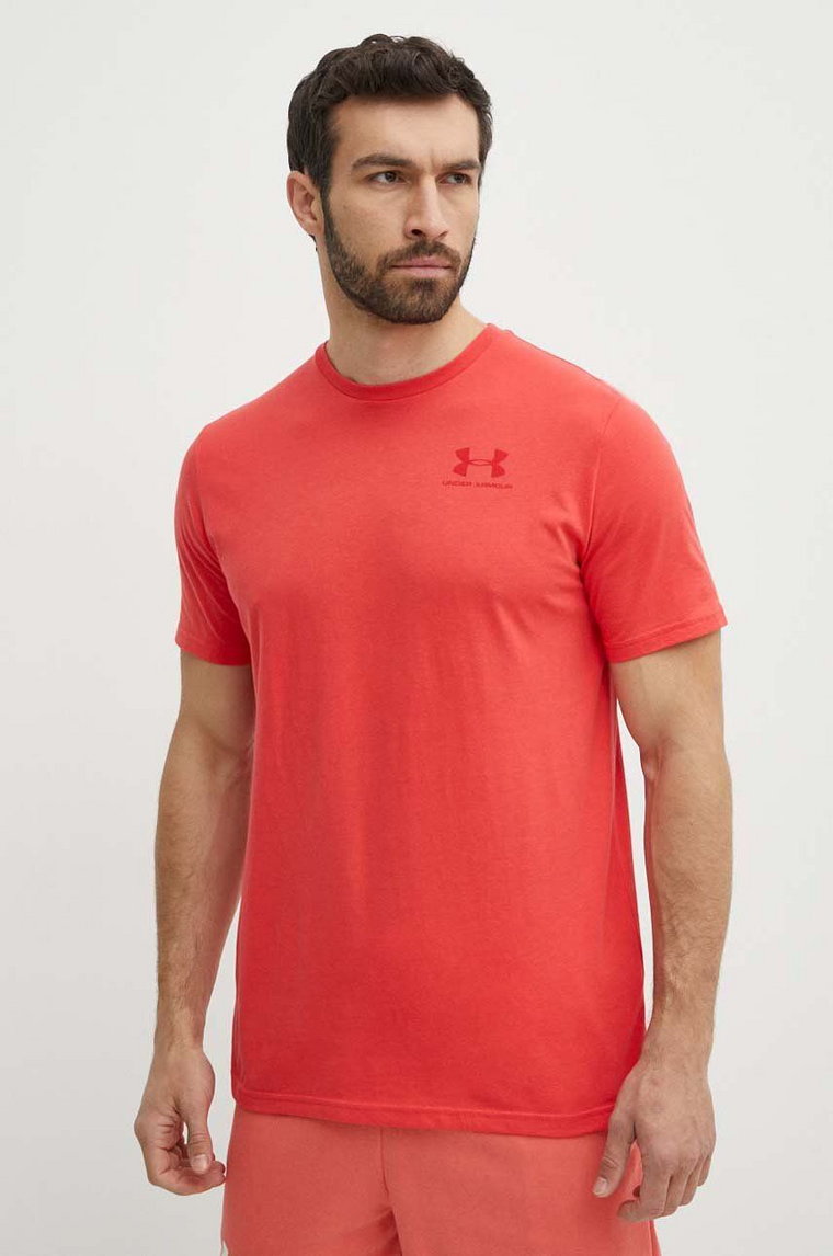 Under Armour t-shirt męski kolor czerwony z nadrukiem 1326799