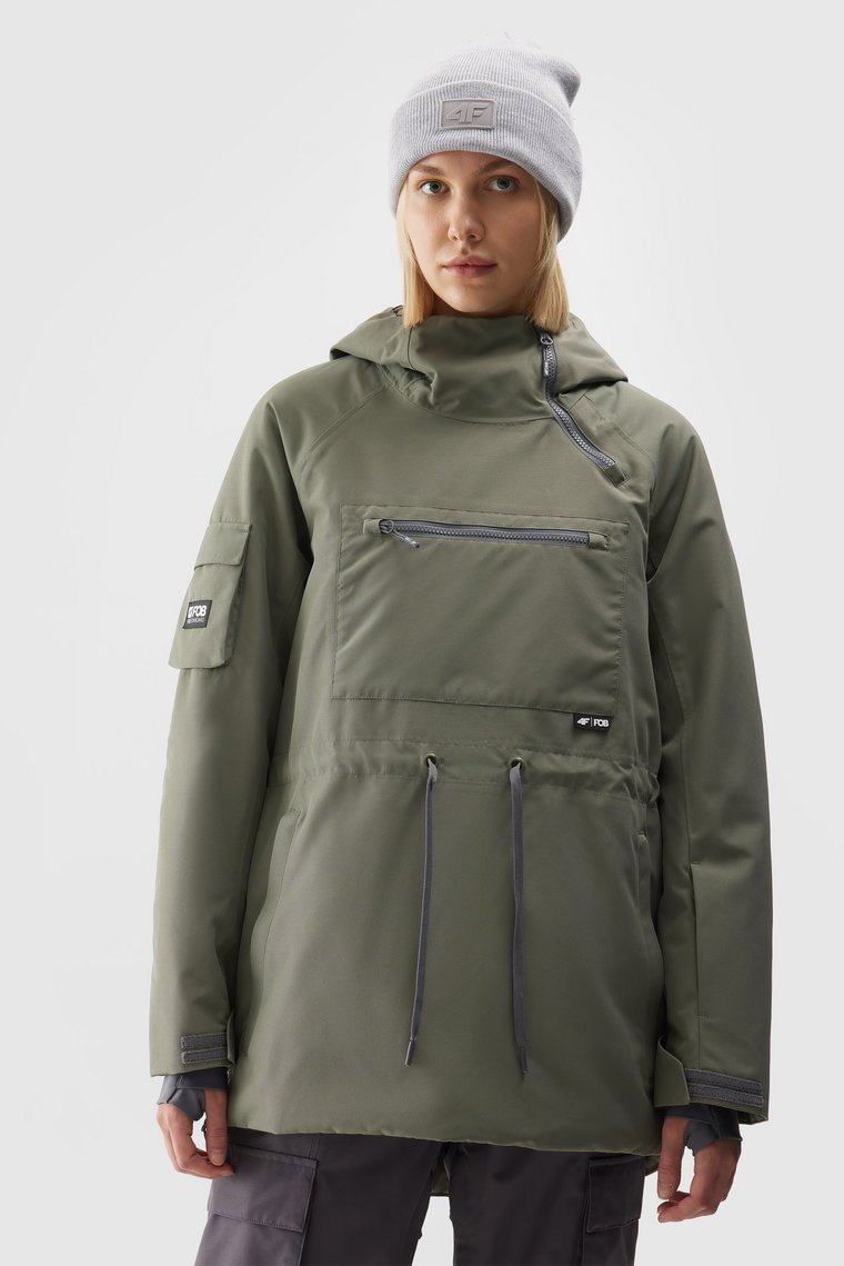 Kurtka snowboardowa anorak membrana 10000 damska - khaki