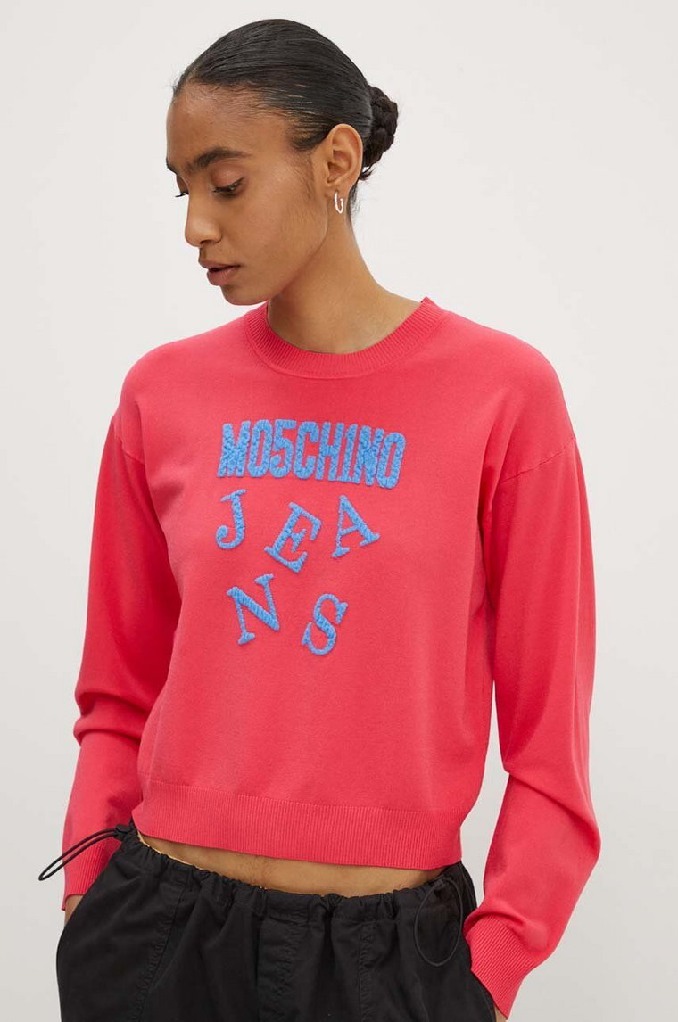 Moschino Jeans sweter damski kolor różowy lekki 0925.8205