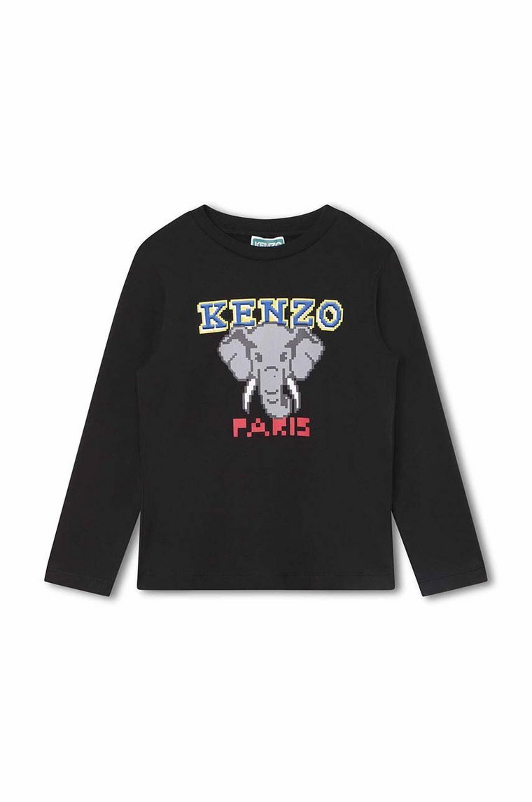 Kenzo Kids t-shirt kolor czarny z nadrukiem