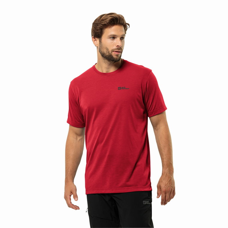 Męski t-shirt Jack Wolfskin VONNAN S/S T M red glow - S