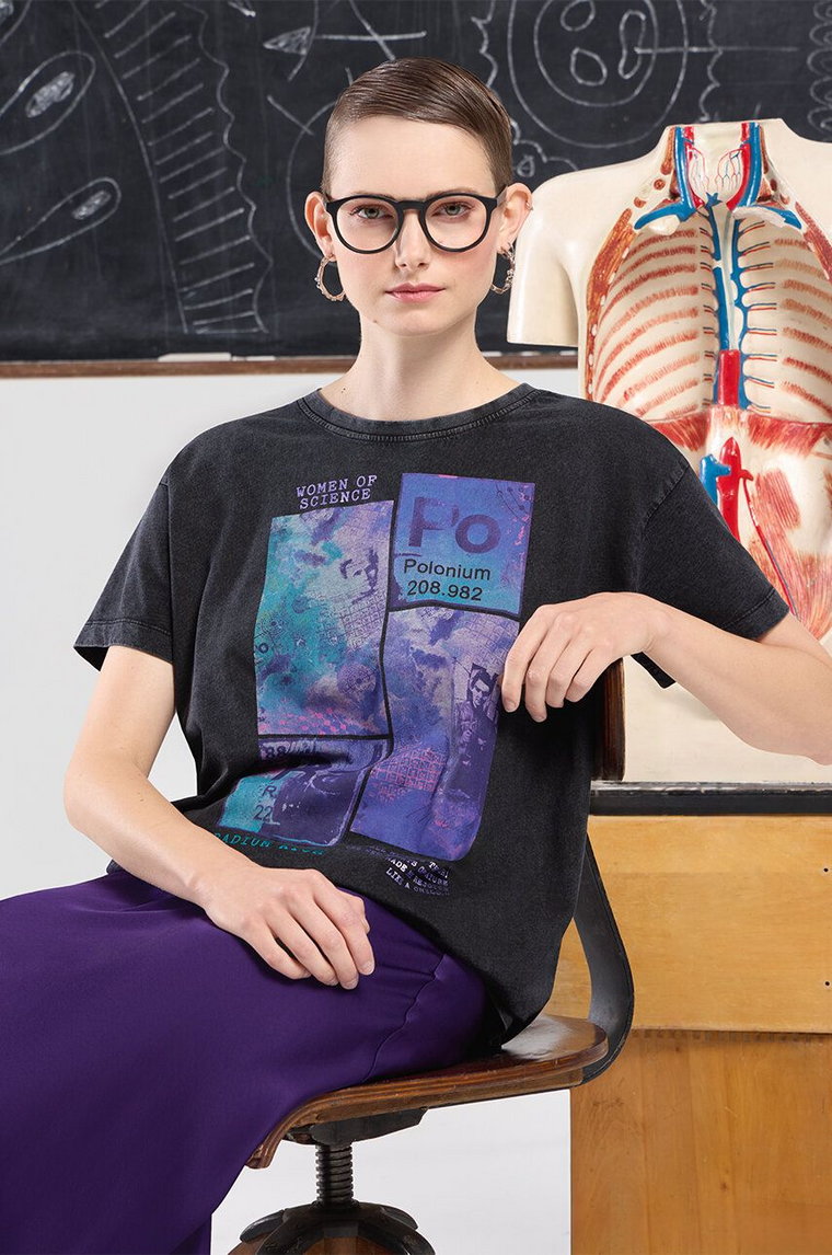 Medicine t-shirt bawełniany damski kolor szary