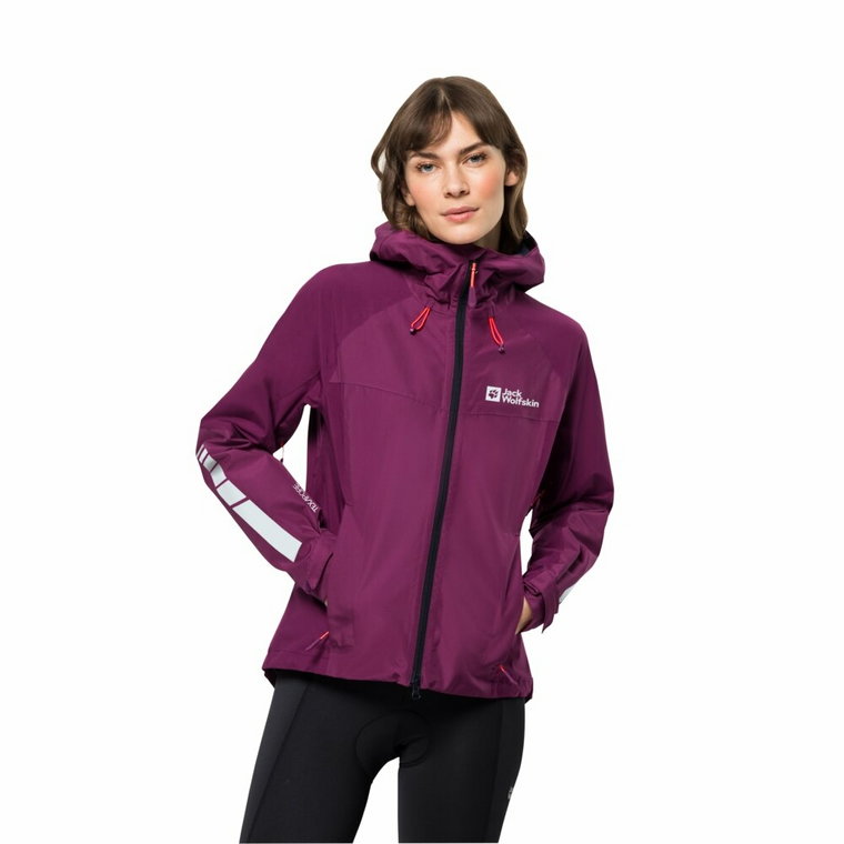 Damska kurtka rowerowa Jack Wolfskin MOROBBIA 2L JKT W wild berry - XL