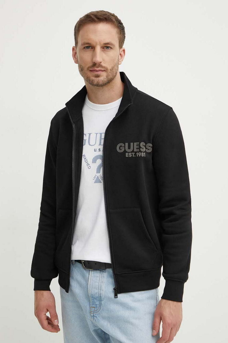 Guess bluza męska kolor czarny z nadrukiem M4YQ80 K9Z21