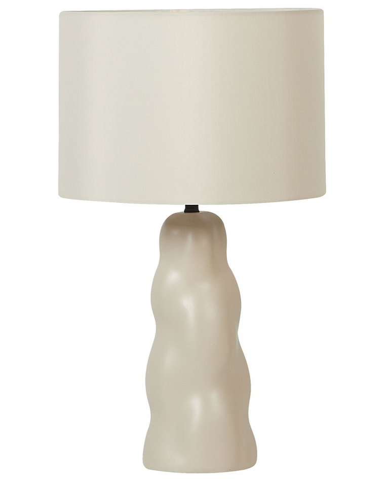 Lampa stołowa ceramiczna beżowa VILAR