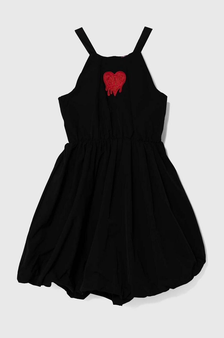 Pinko Up sukienka dziecięca kolor czarny mini rozkloszowana