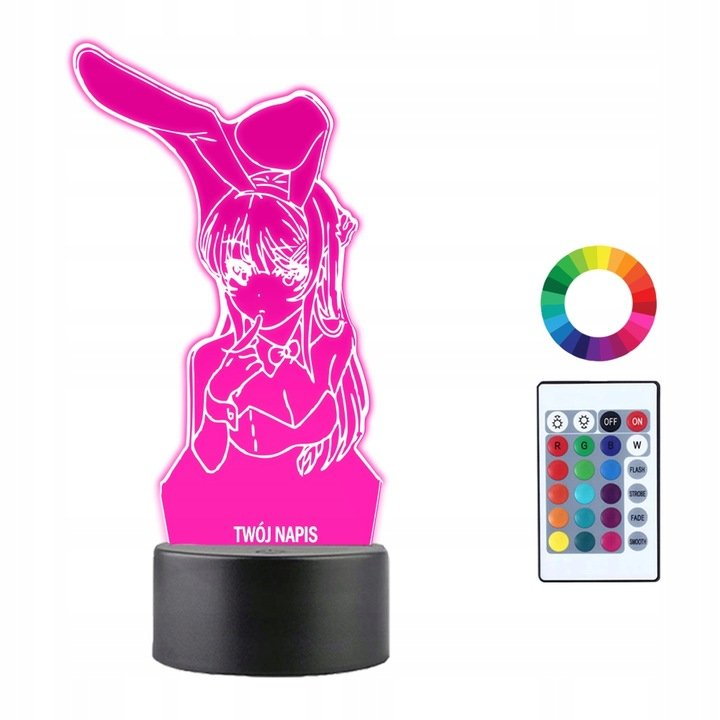 Lampka Nocna 3D LED Mai Waifu Seishun Sakurajima