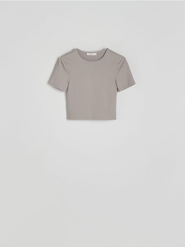 Reserved - Krótki t-shirt - jasnoszary