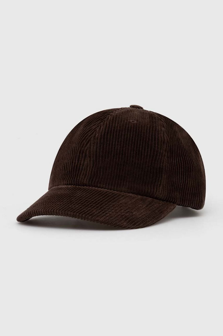 Norse Projects czapka z daszkiem sztruksowa Wide Wale Corduroy Sports Cap kolor brązowy gładka N80-0131-2022