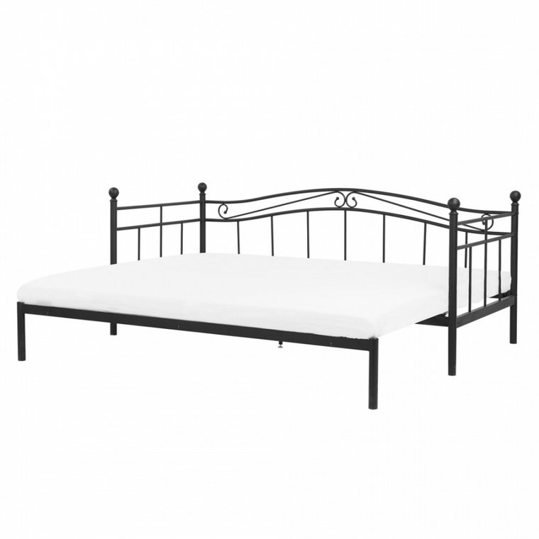 Łóżko wysuwane metalowe 90 x 200 cm czarne TULLE kod: 4251682216500