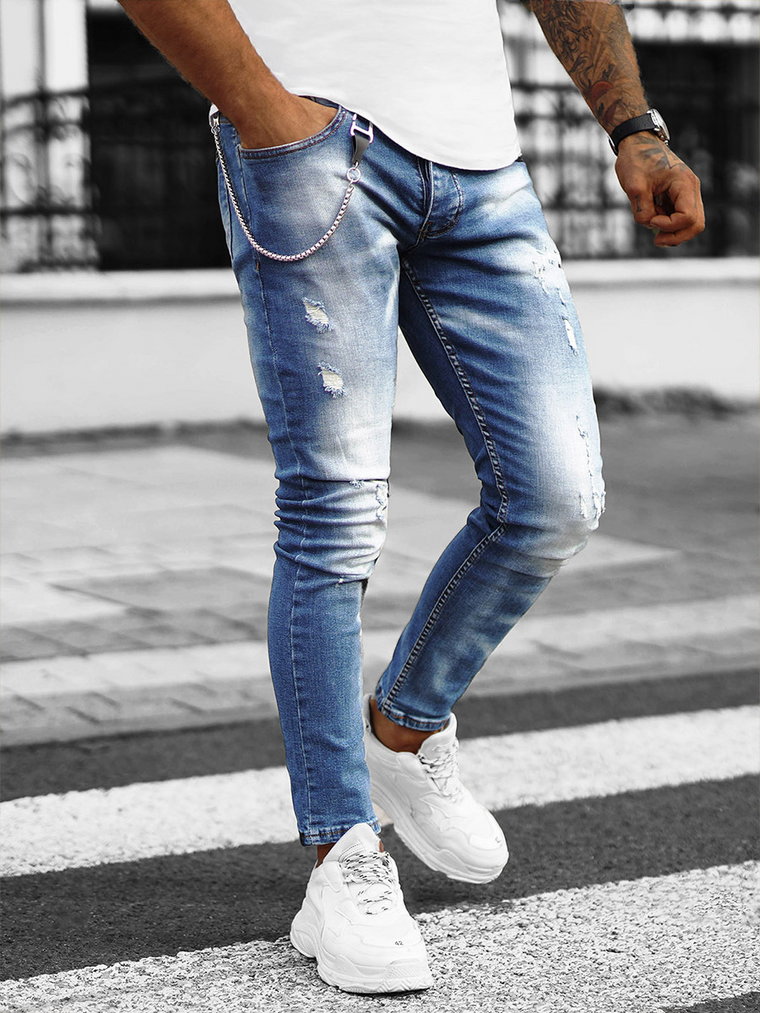 Spodnie jeansowe męskie niebieskie OZONEE O/JR50