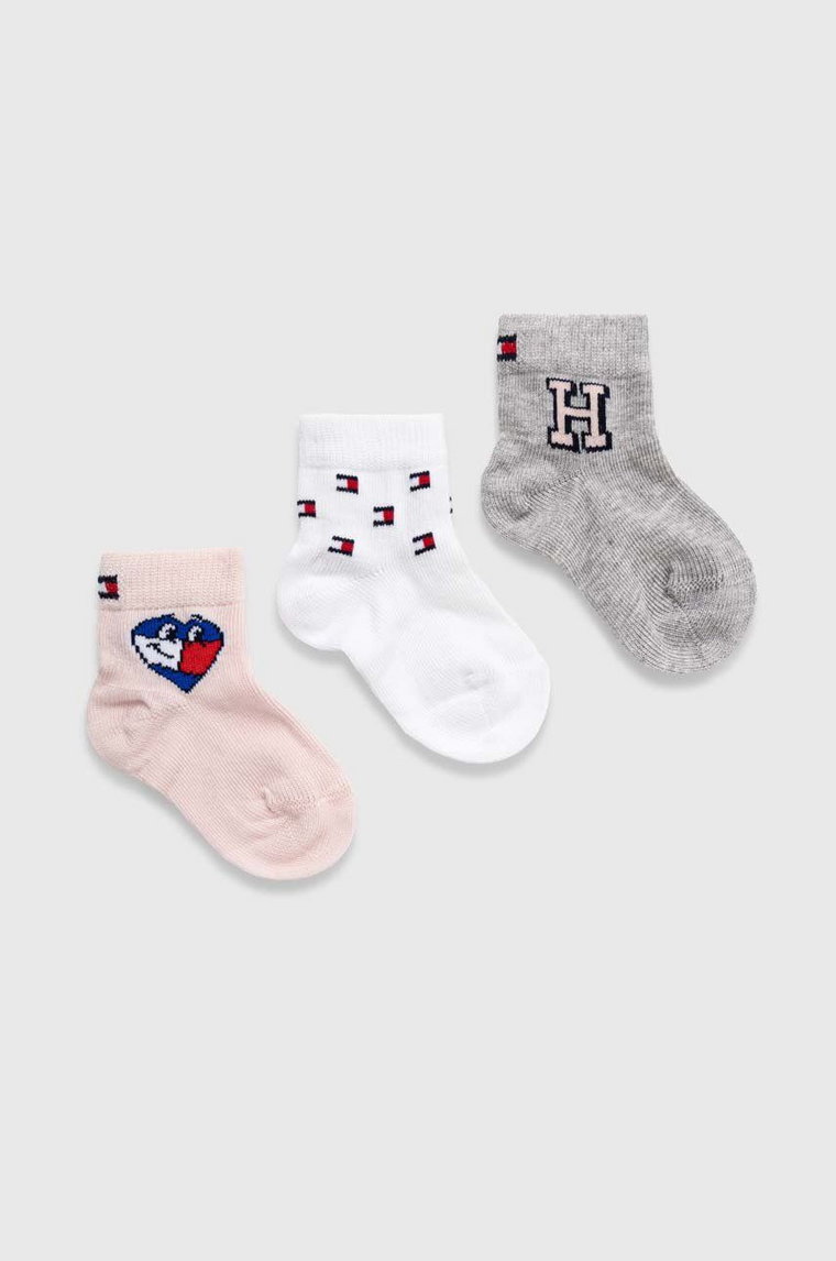 Tommy Hilfiger skarpetki niemowlęce 3-pack kolor różowy