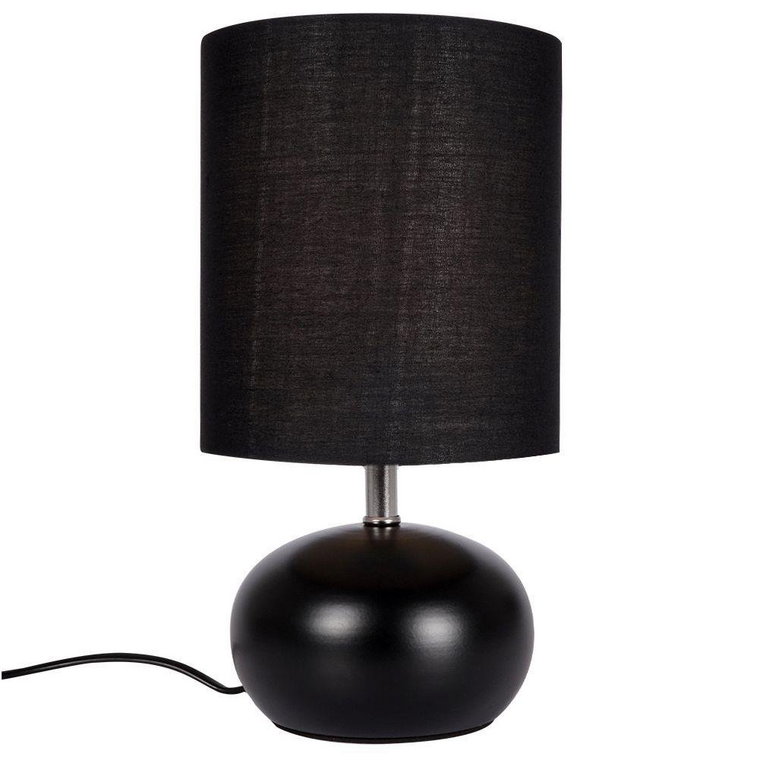 Ambiance Lampa stołowa z kloszem abażurem lampka nocna czarna z metalową podstawą loft 26x14 cm