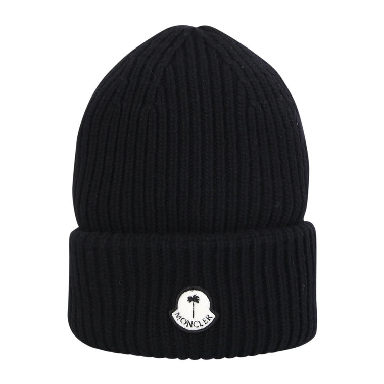 Wełniana czapka z naszywką z logo Moncler