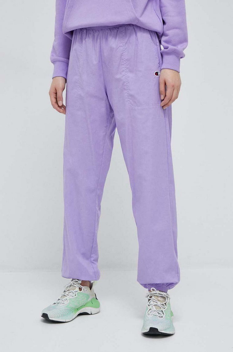 Champion spodnie bawełniane kolor fioletowy