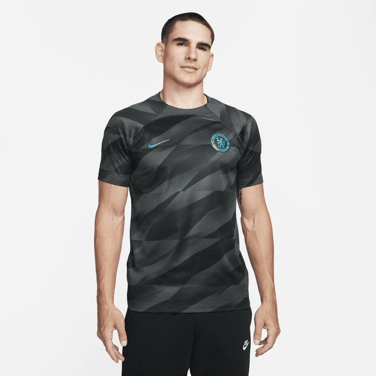 Męska koszulka piłkarska z krótkim rękawem Nike Dri-FIT Chelsea F.C. Stadium Goalkeeper 2023/24 - Szary