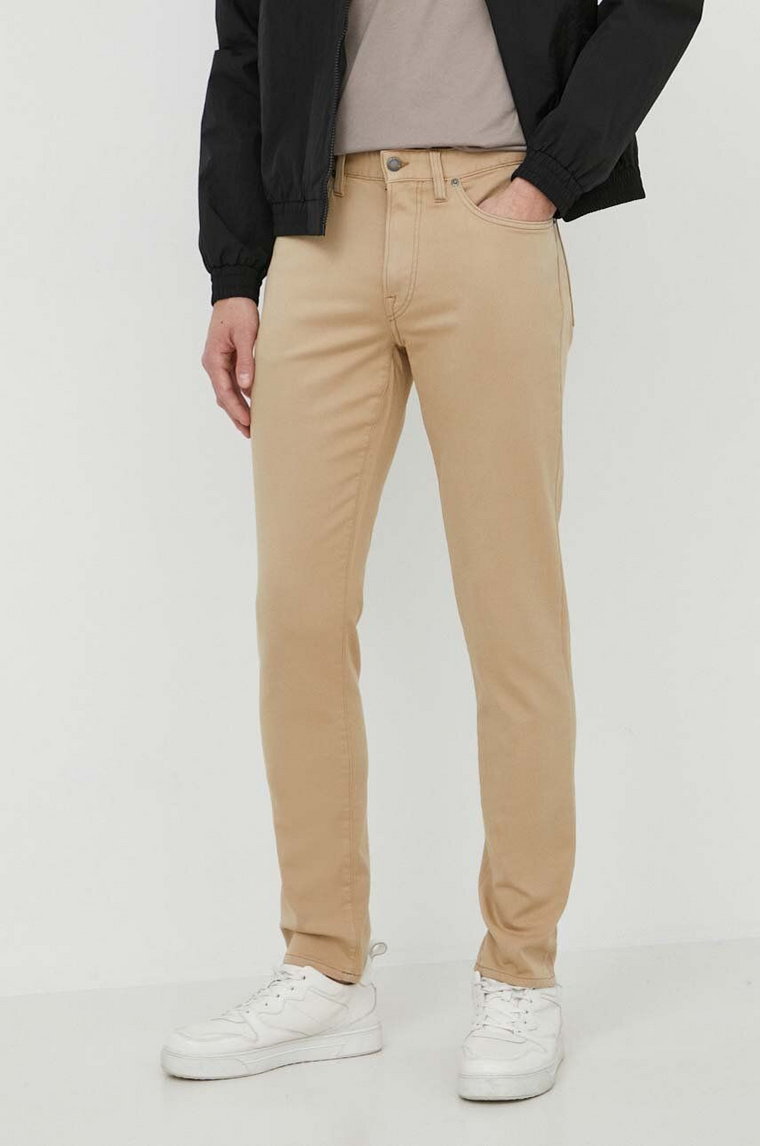 Polo Ralph Lauren spodnie męskie kolor beżowy proste