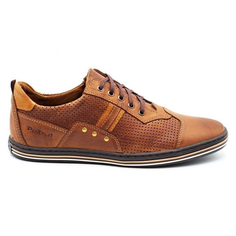 Polbut Buty męskie casual 1801P camel wielokolorowe