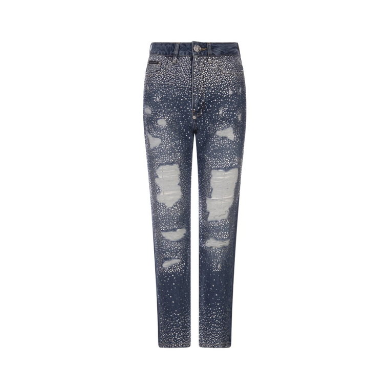 Nowe Barokowe Niebieskie Jeansy Philipp Plein