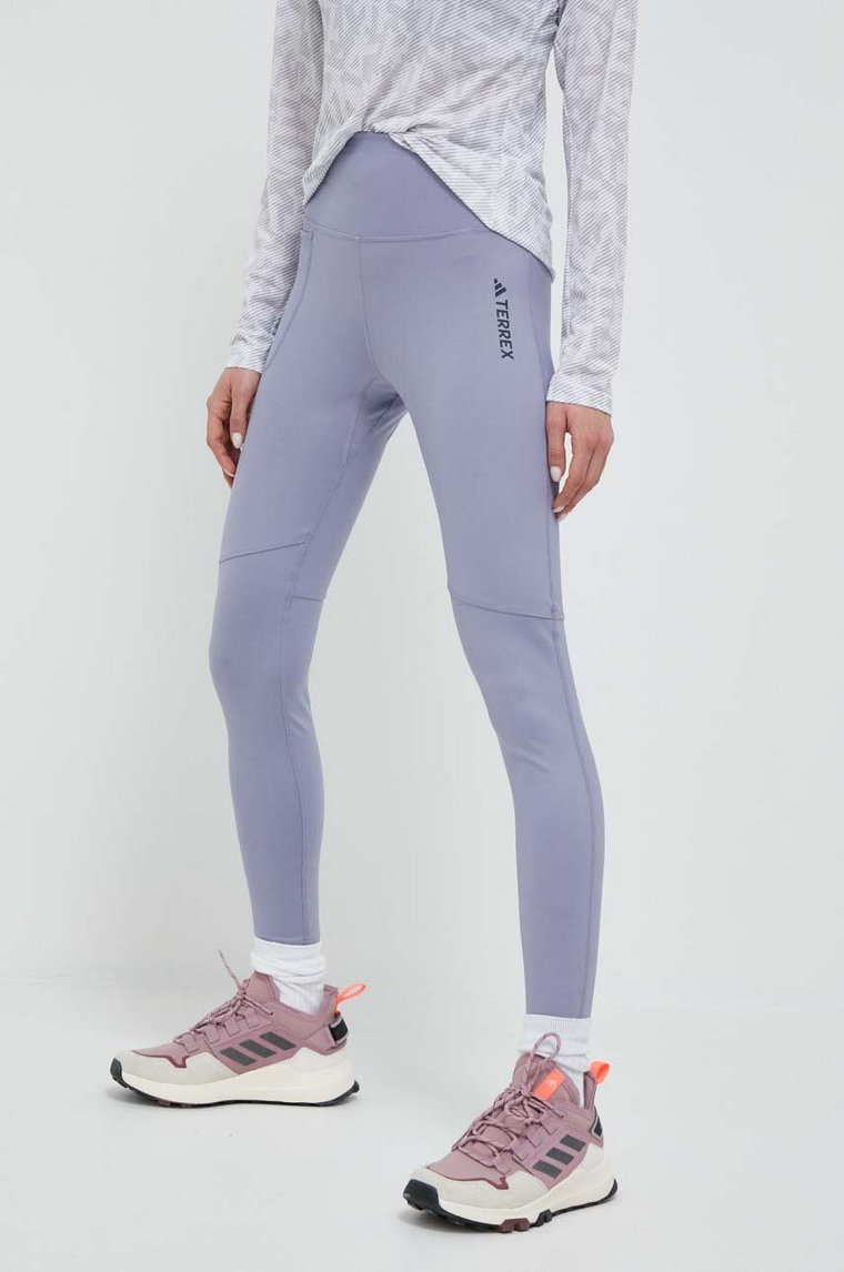 adidas TERREX legginsy sportowe Multi damskie kolor niebieski gładkie