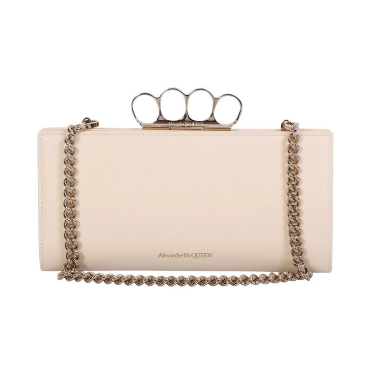 Four Ring Case beige bag by Alexander Mcqueen; innovative, exciting, uncompromising, adjectives that best define the brand style Alexander McQueen