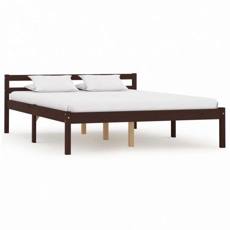 Rama łóżka, ciemnobrązowa, lite drewno sosnowe, 120 x 200 cm kod: V-283204