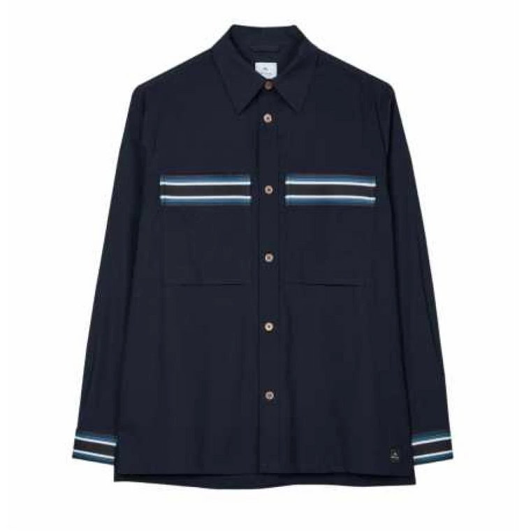 Niebieska Koszula Overshirt w Paski M2R 172Z N21951 49 Paul Smith