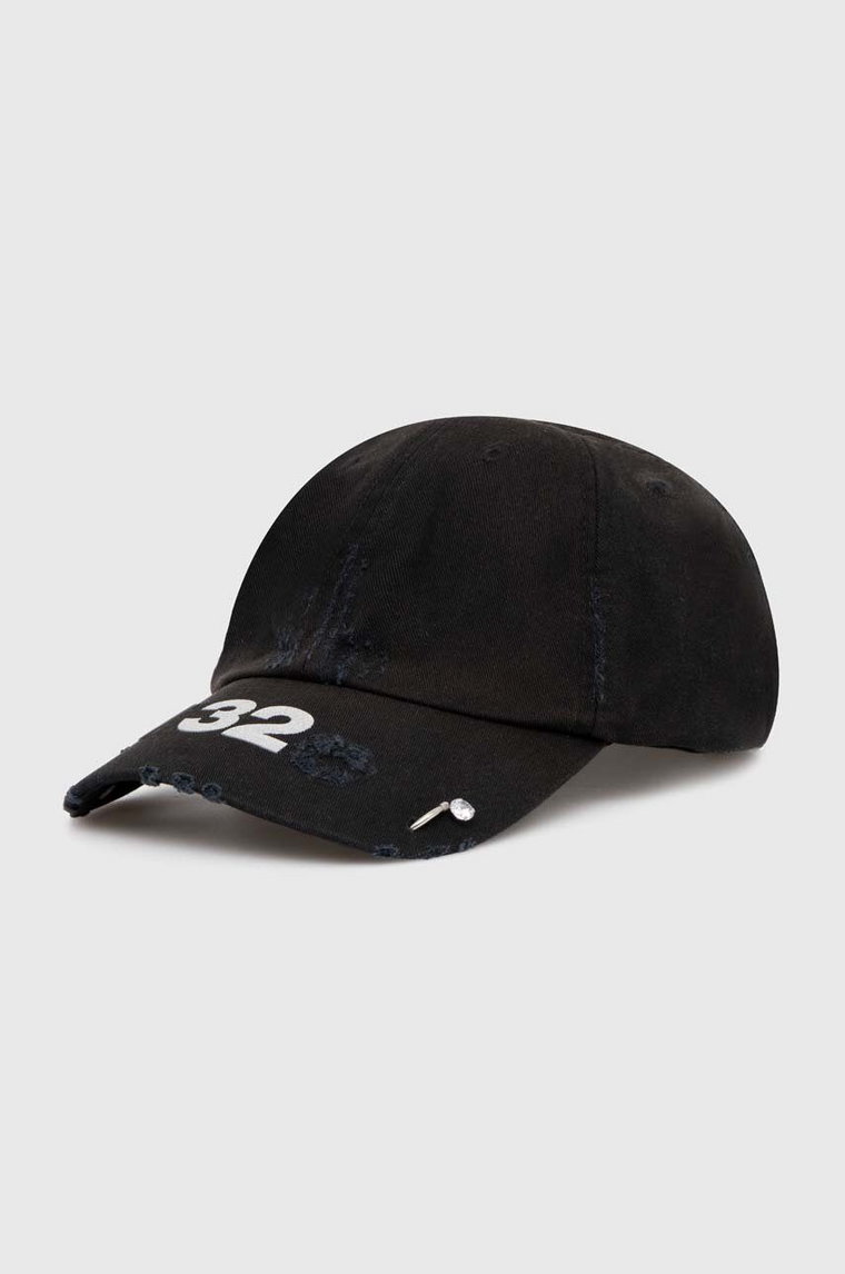 032C czapka z daszkiem bawełniana 'Multimedia' Cap kolor czarny z nadrukiem SS24-A-0020