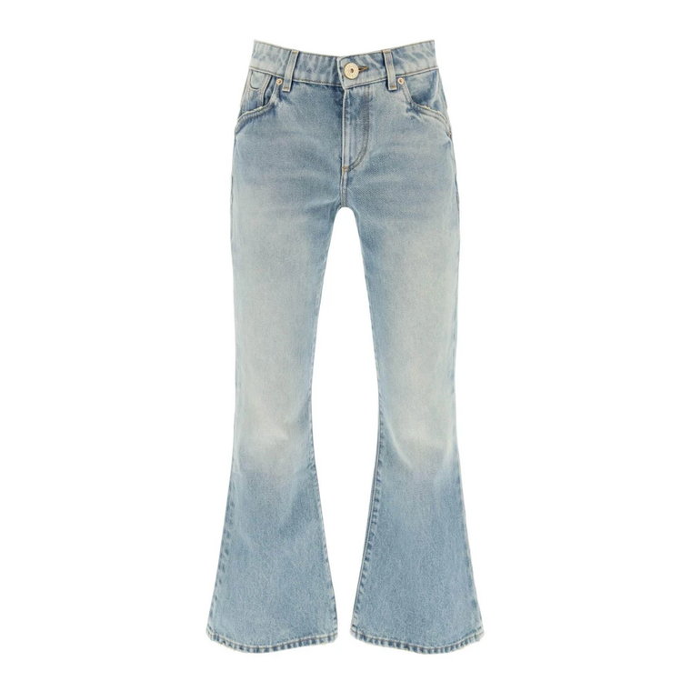 Western Style Crop Bootcut Jeans Balmain