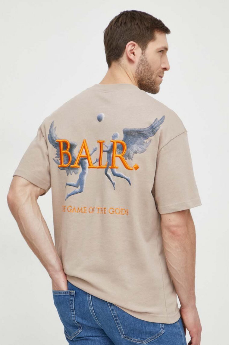 BALR. t-shirt bawełniany Game of the Gods męski kolor beżowy z nadrukiem B1112 1240